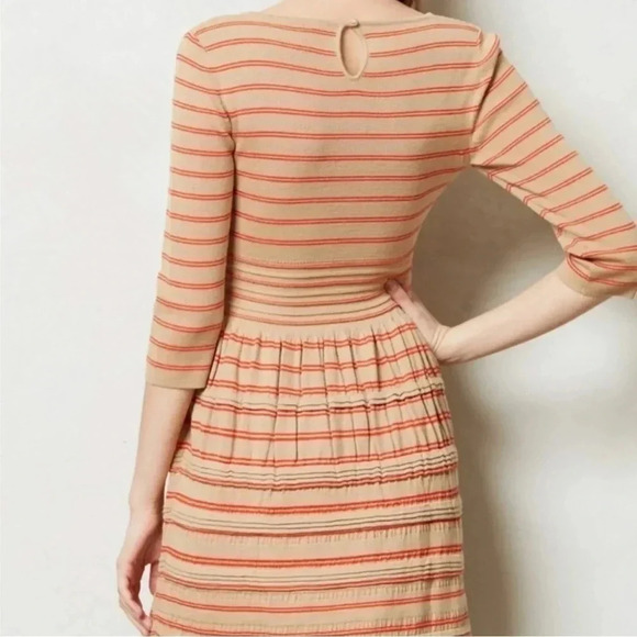 Anthropologie Knitted and Knotted Knit Elodie Striped Sweater Dress Scoop Neck - Picture 2 of 12